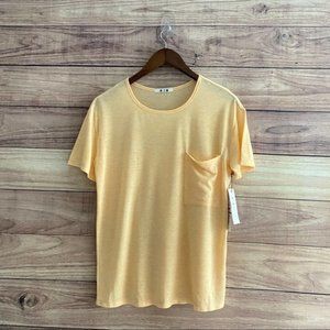 3 dots yellow pear jersey pocket tee size Small